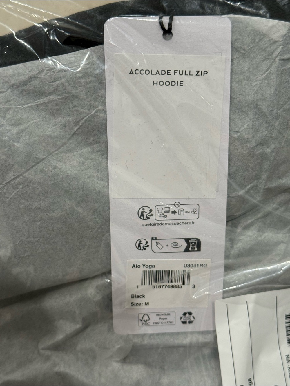 ALO Yoga Accolade Full Zip Hoodie size Medium NWT - Picture 4 of 5